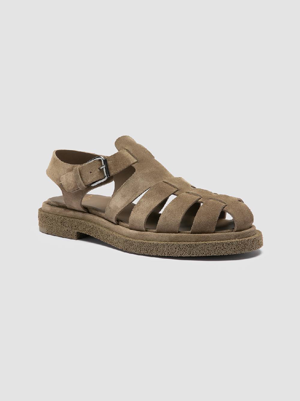 Officine Creative TONAL 18 Taupe Suede Sandals In Vendita