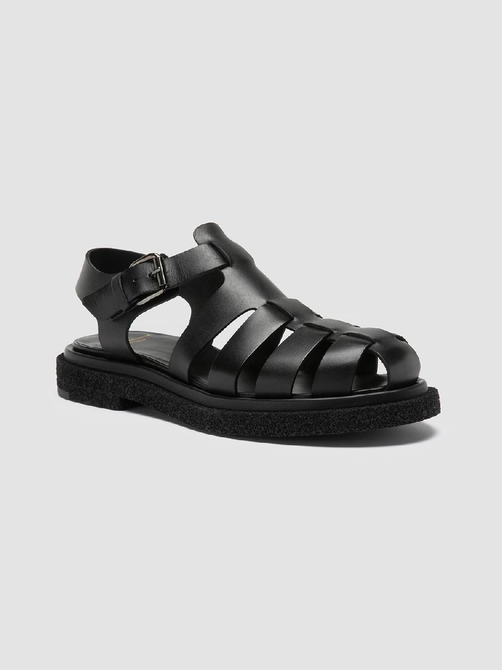 Officine Creative TONAL 18 Black Leather Sandals Saldi