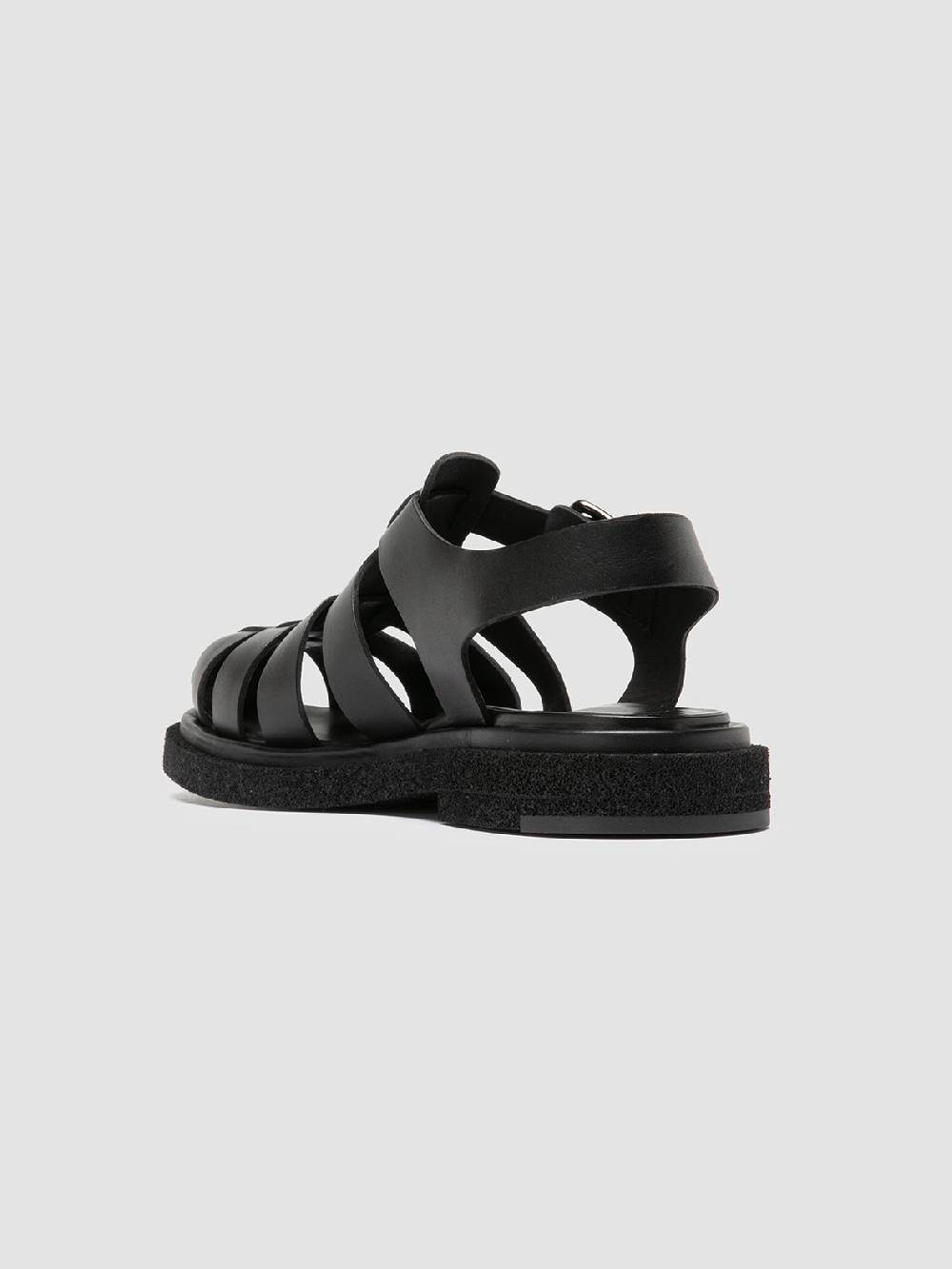 Officine Creative TONAL 18 Black Leather Sandals Saldi