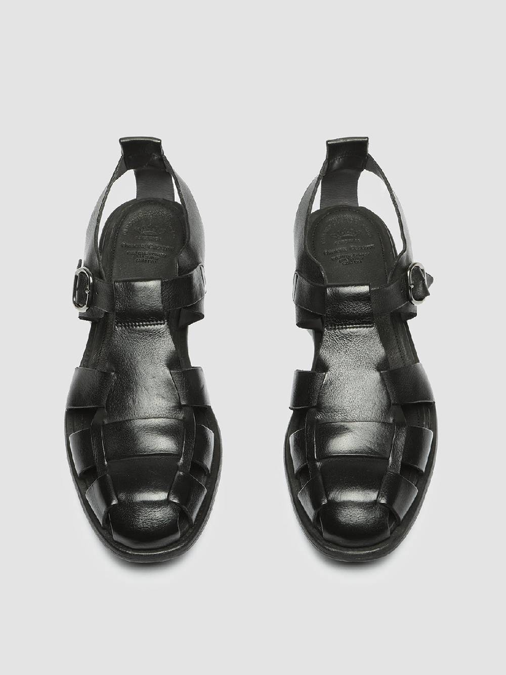 Officine Creative CHRONICLE 145 Sandali in Pelle Nera Offerte