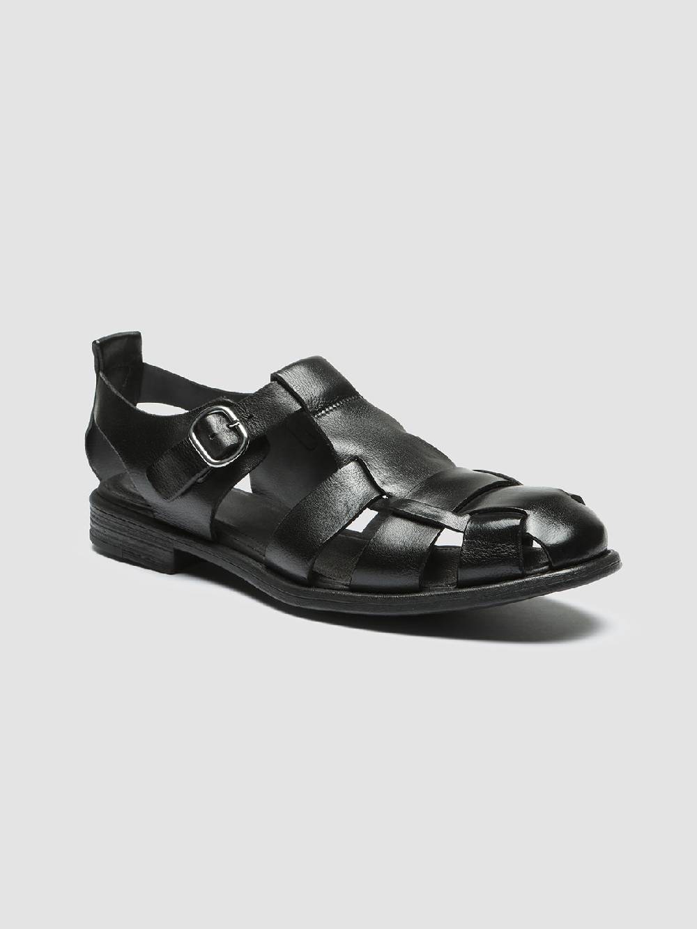 Officine Creative CHRONICLE 145 Sandali in Pelle Nera Offerte