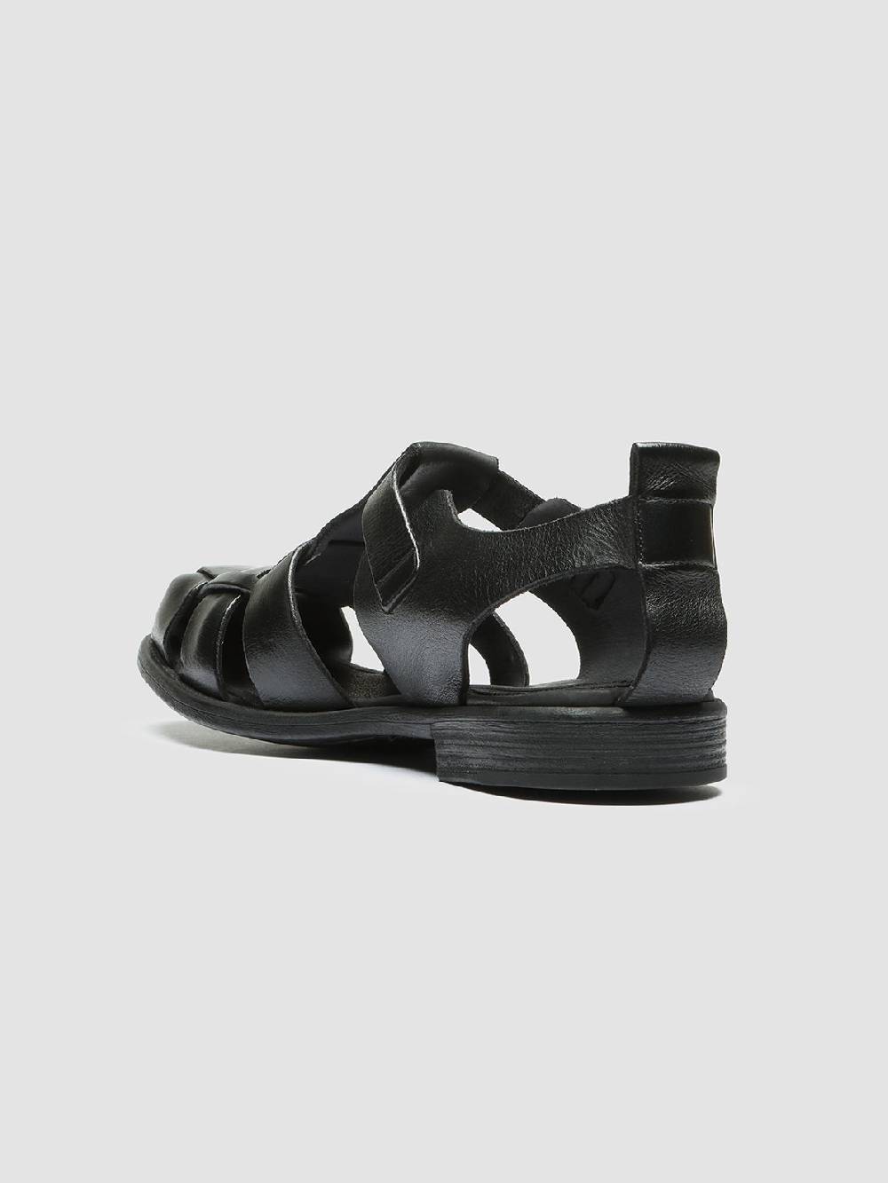 Officine Creative CHRONICLE 145 Sandali in Pelle Nera Offerte