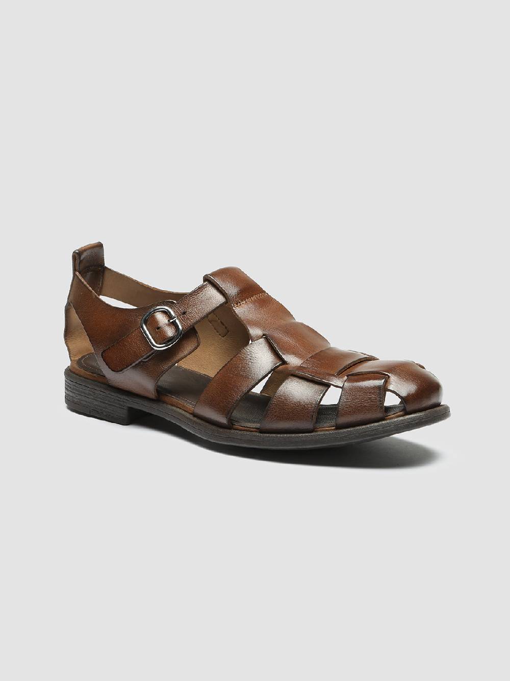 Officine Creative CHRONICLE 145 Sandali in Pelle Marrone Vendita Calda