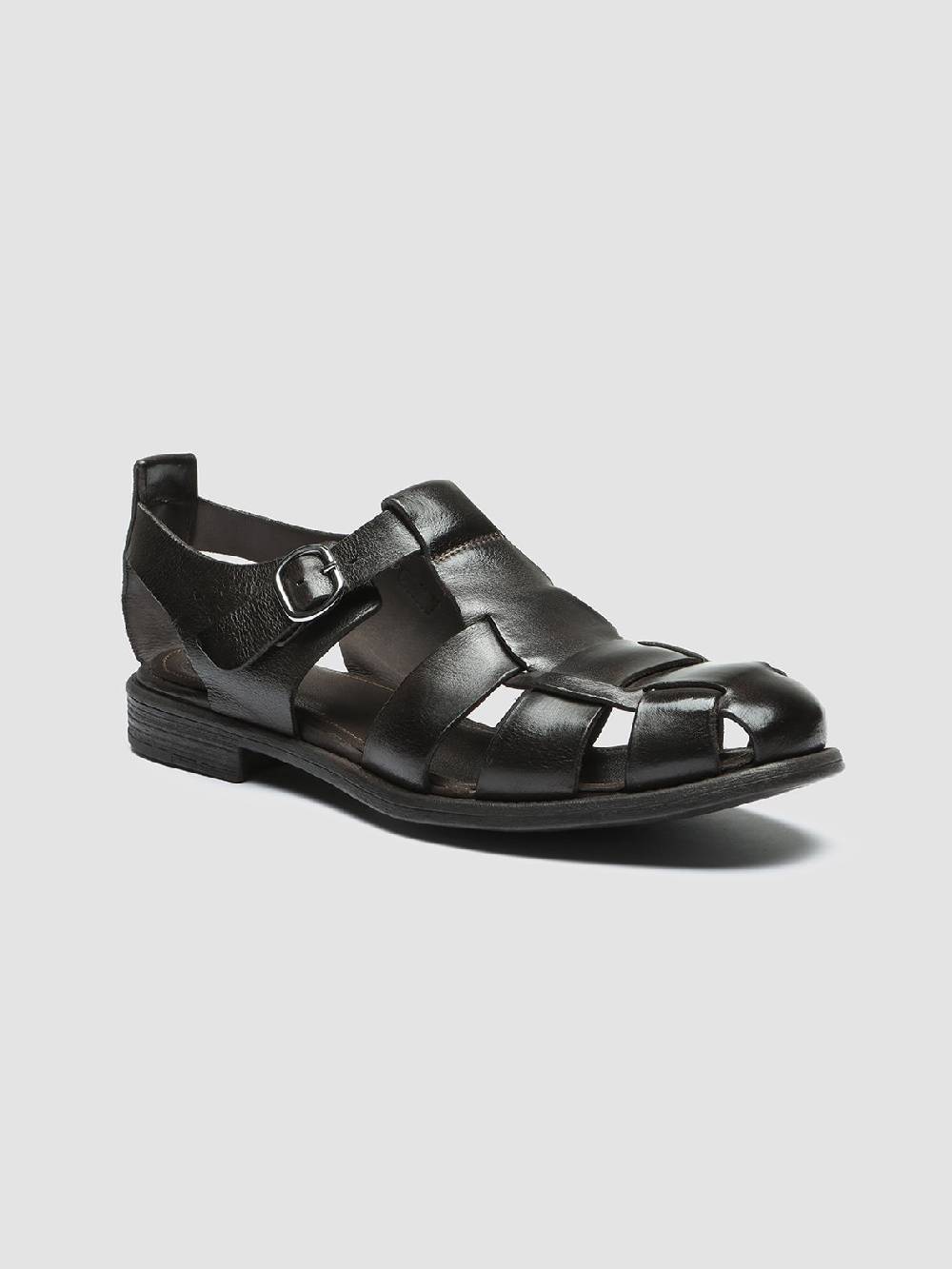 Officine Creative CHRONICLE 145 Sandali in Pelle Marrone Vendita Economica