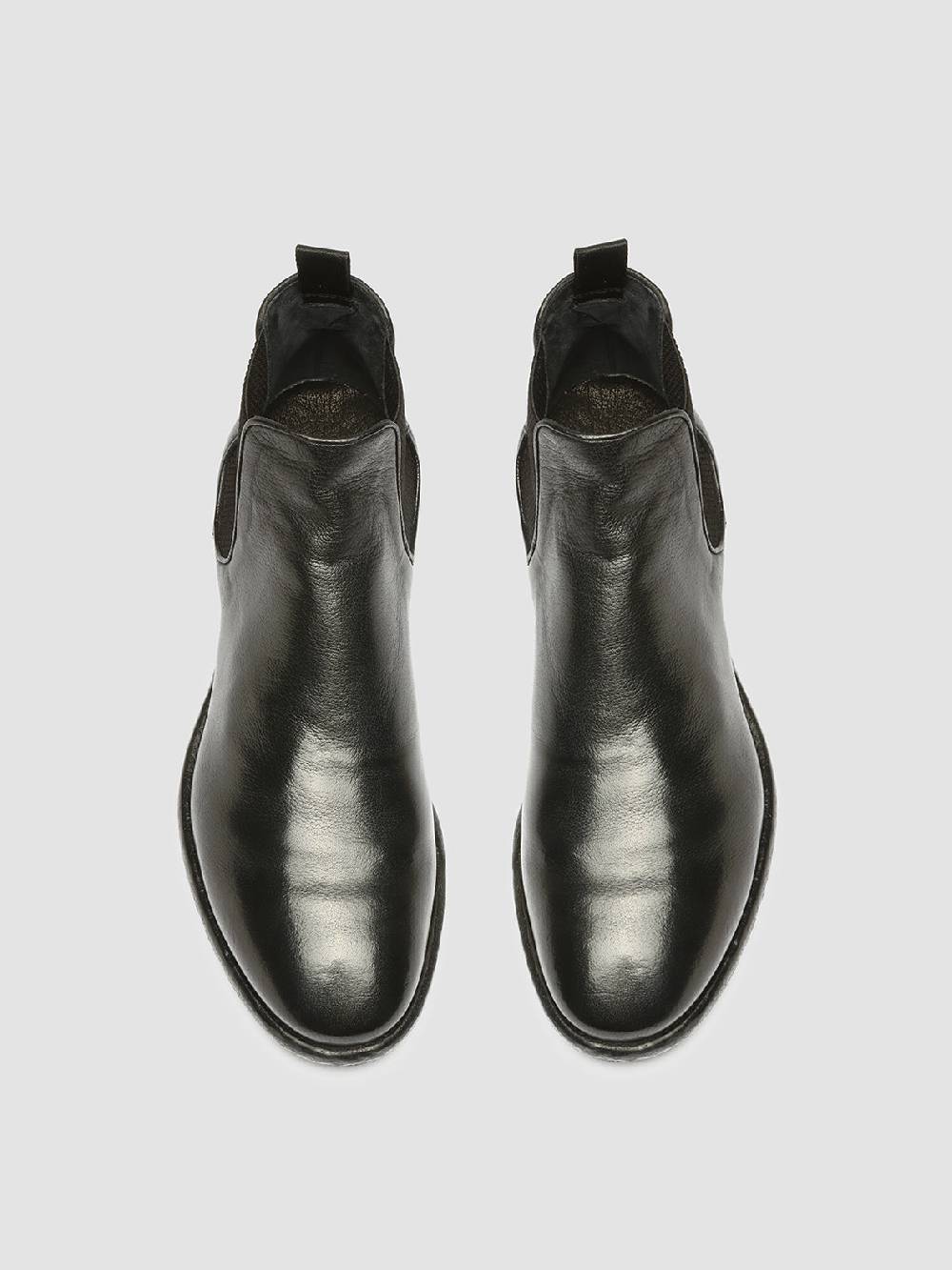 Officine Creative CETON 647 Stivaletti Chelsea in Pelle Nera In Saldo