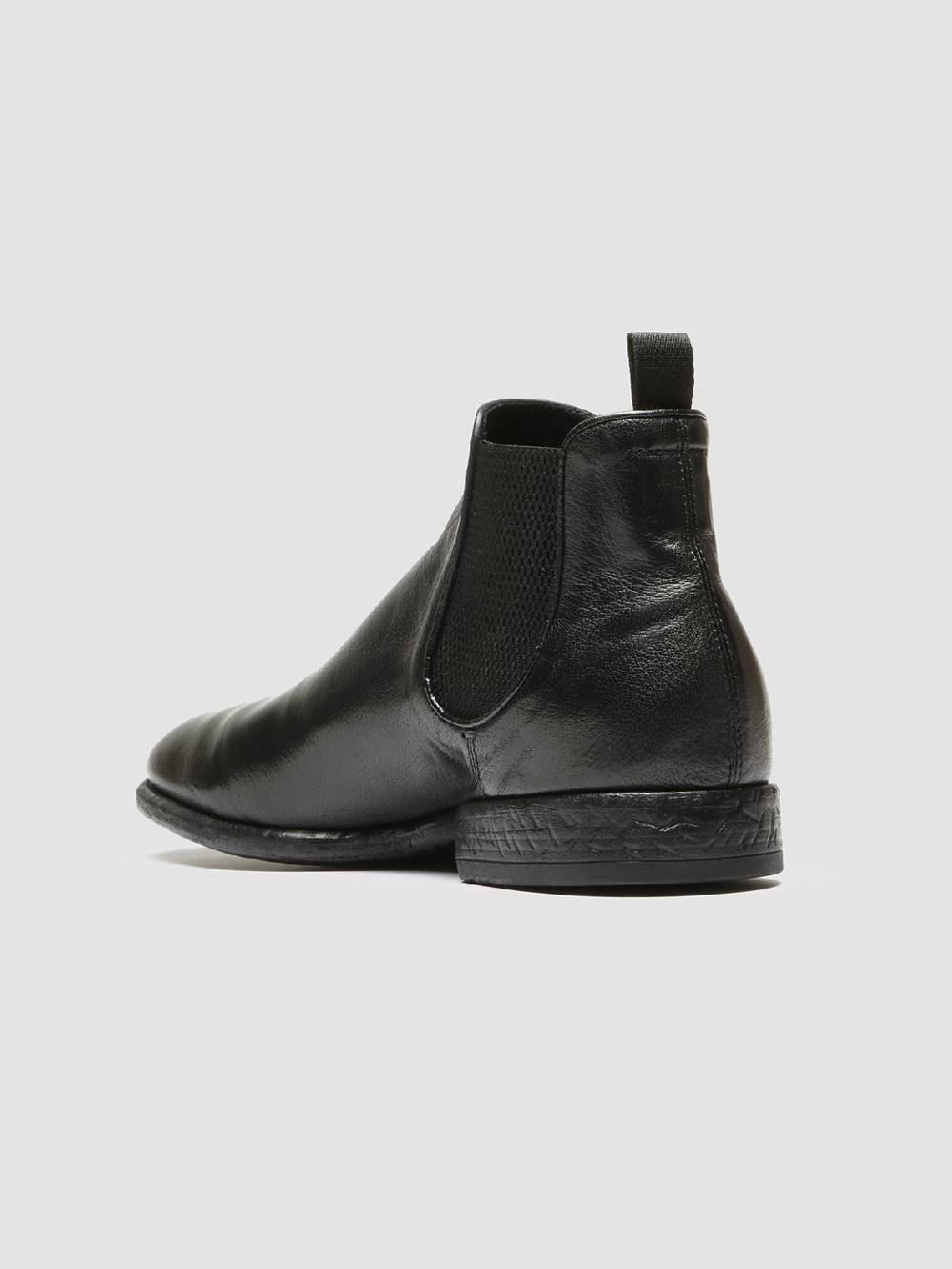 Officine Creative CETON 647 Stivaletti Chelsea in Pelle Nera In Saldo