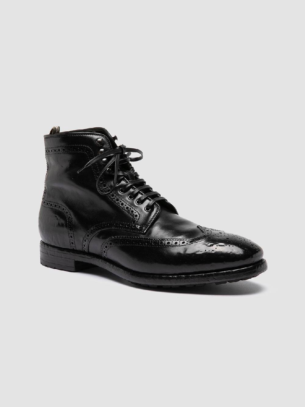 Officine Creative PRINCE 612 Stivaletti in Pelle Nera Promozione