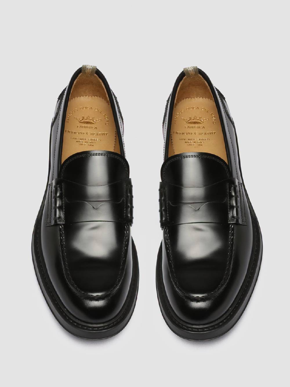 Officine Creative UNIFORM 001 Mocassini in Pelle Nera Qualità Garantita