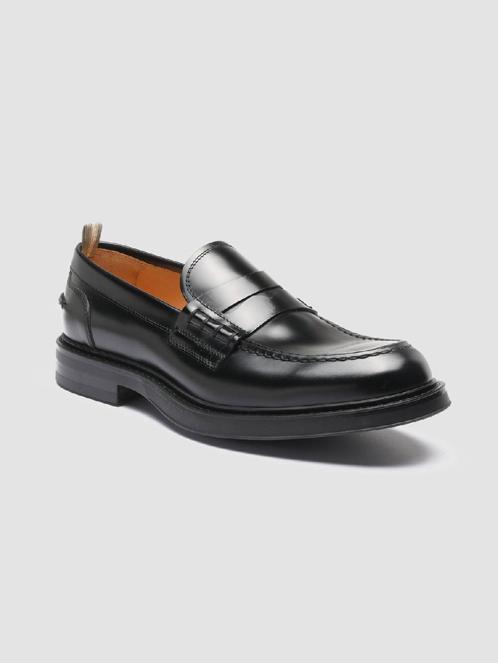 Officine Creative UNIFORM 001 Mocassini Penny in Pelle Nera Negozi Online