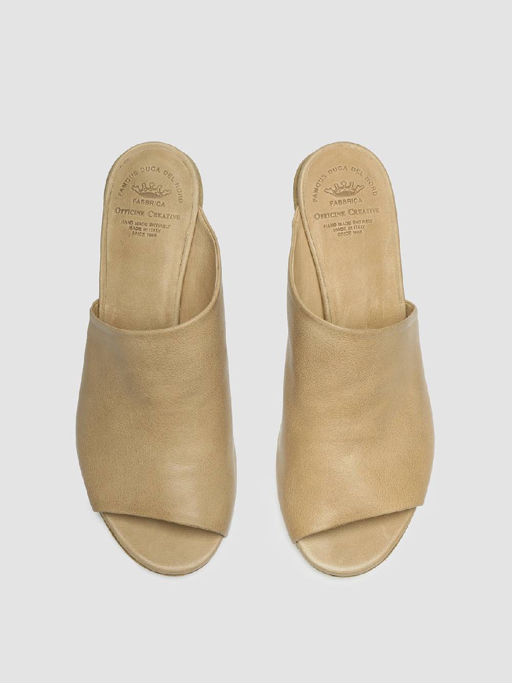 Officine Creative HELYETTE 016 Sabot in Pelle Tortora Economico