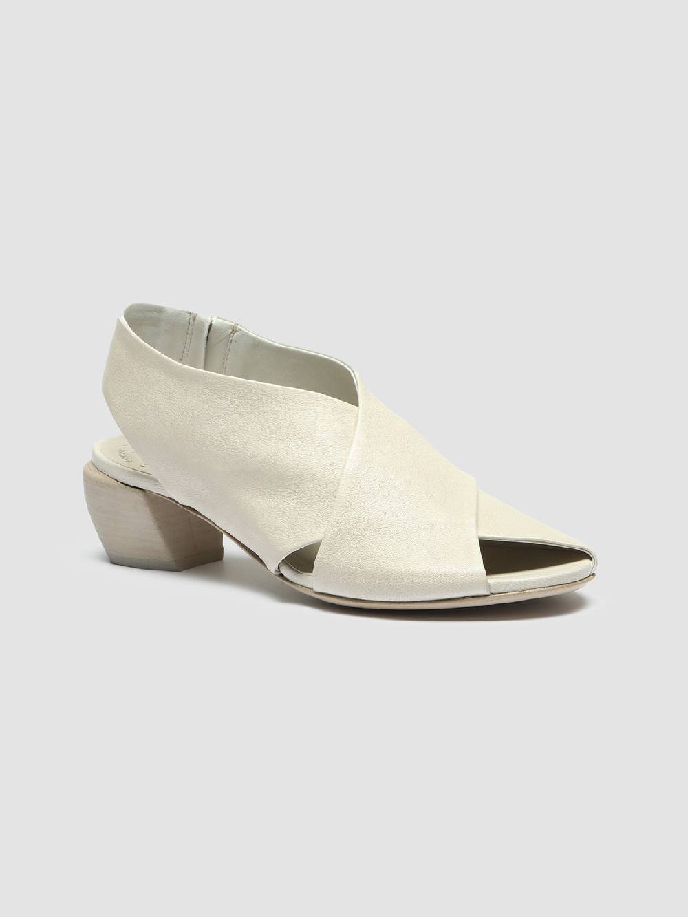 Officine Creative HELYETTE 024 Off White Leather Slide Sandals Outlet