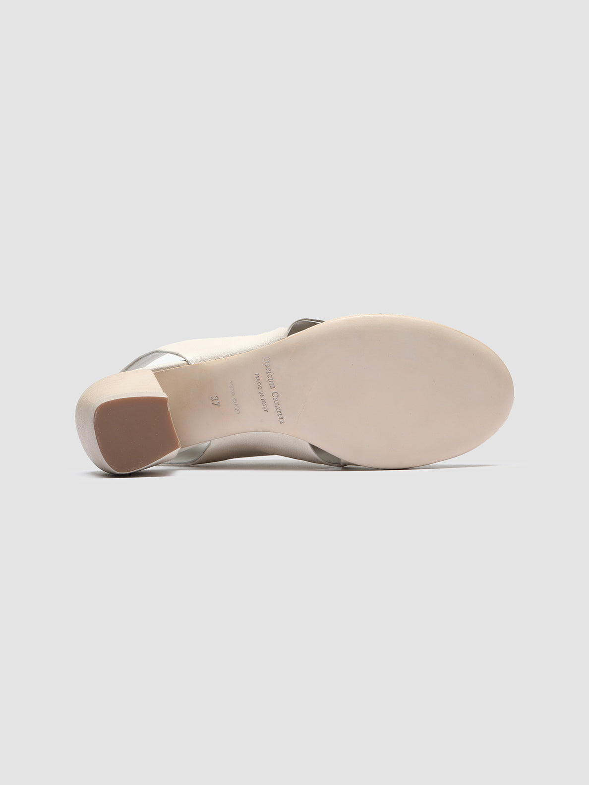 Officine Creative HELYETTE 024 Off White Leather Slide Sandals Outlet