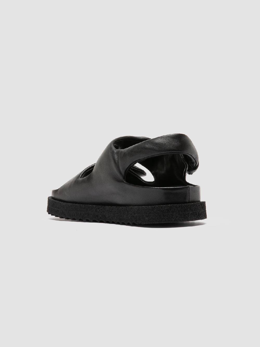Officine Creative SANDS 102 Sandali Sling Back in Pelle Nera Vendita Calda
