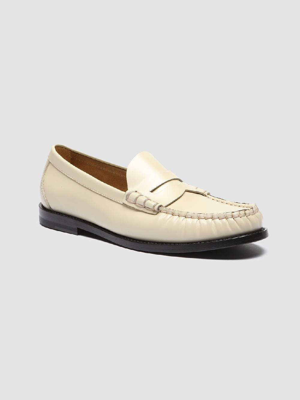 Officine Creative ZIVAGO 103 Ivory Leather Penny Loafers Saldi Di Fabbrica