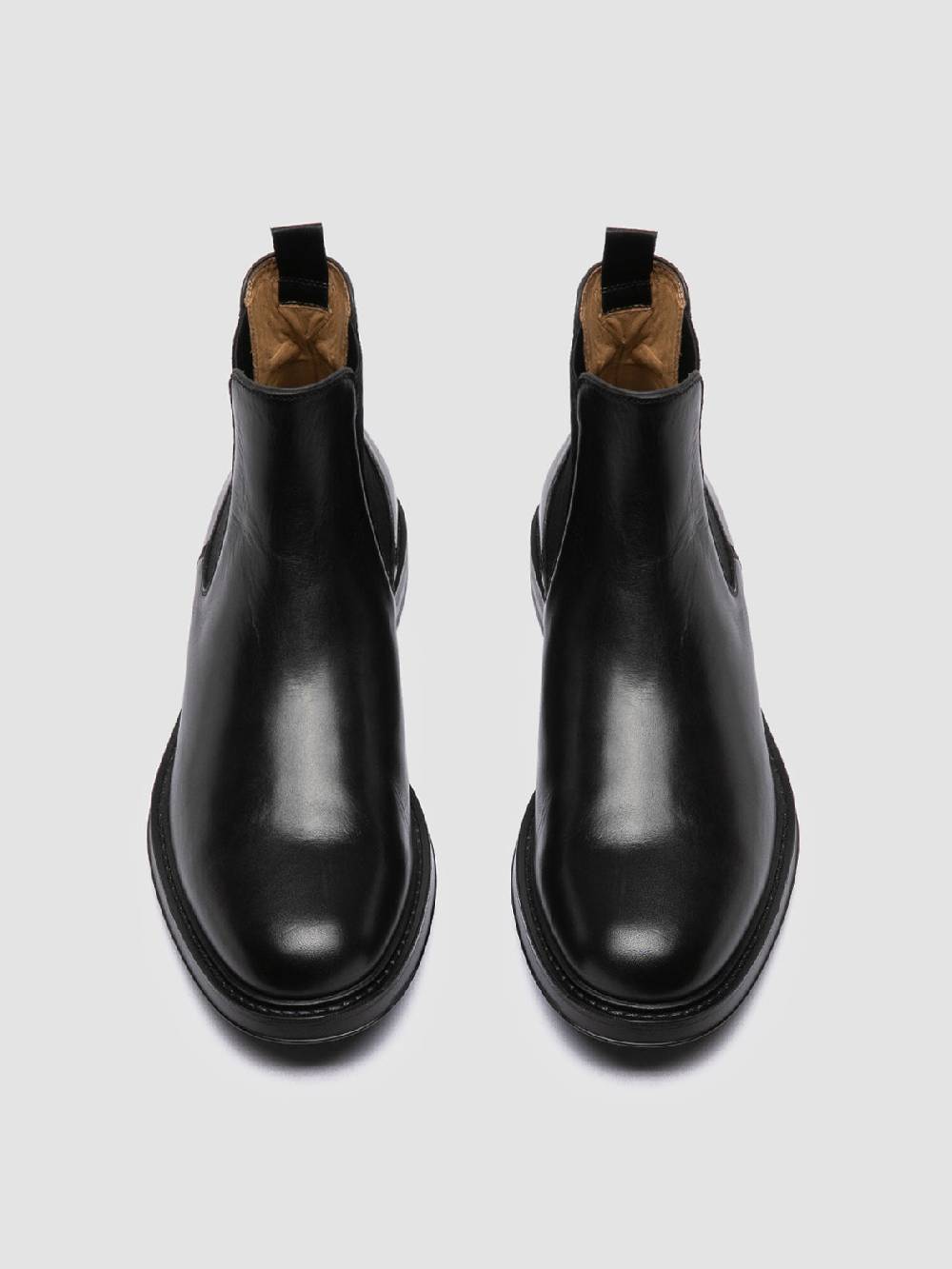 Officine Creative UNIFORM 005 Stivaletti Chelsea in Pelle Nera In Saldo