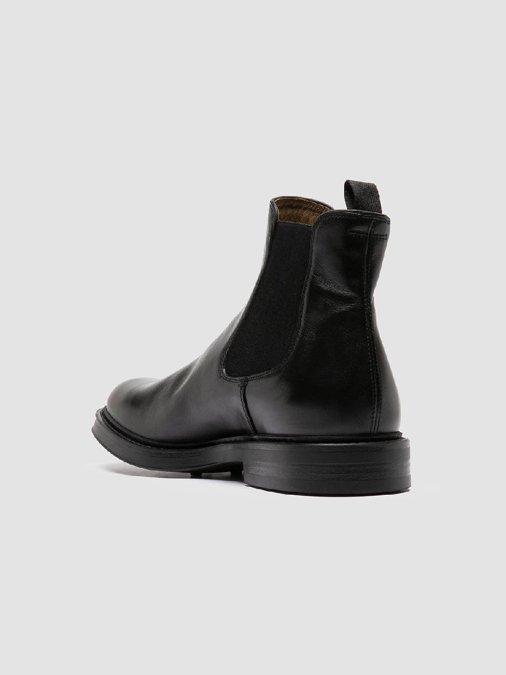 Officine Creative UNIFORM 005 Stivaletti Chelsea in Pelle Nera In Saldo