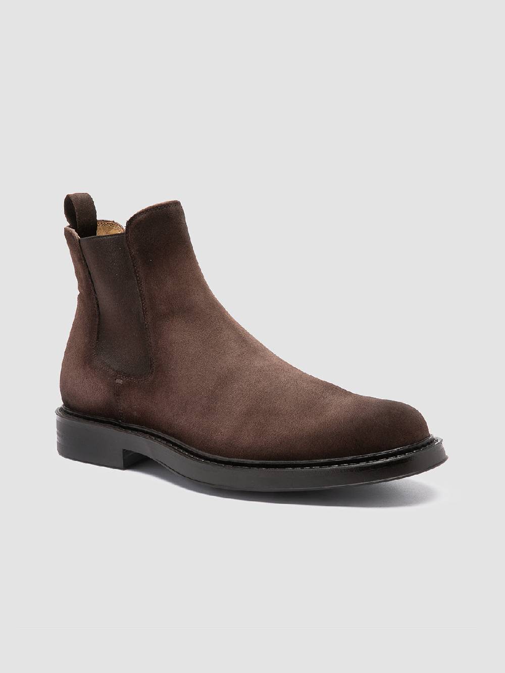 Officine Creative UNIFORM 005 Stivaletti Chelsea in Pelle Scamosciata Marrone Nuova