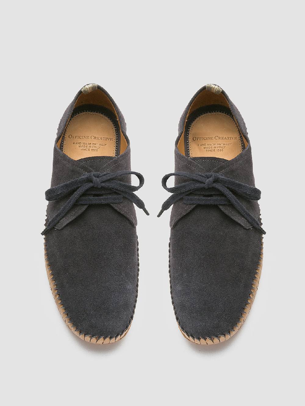 Officine Creative MAURICE 001 Blue Suede Derby Shoes Italy