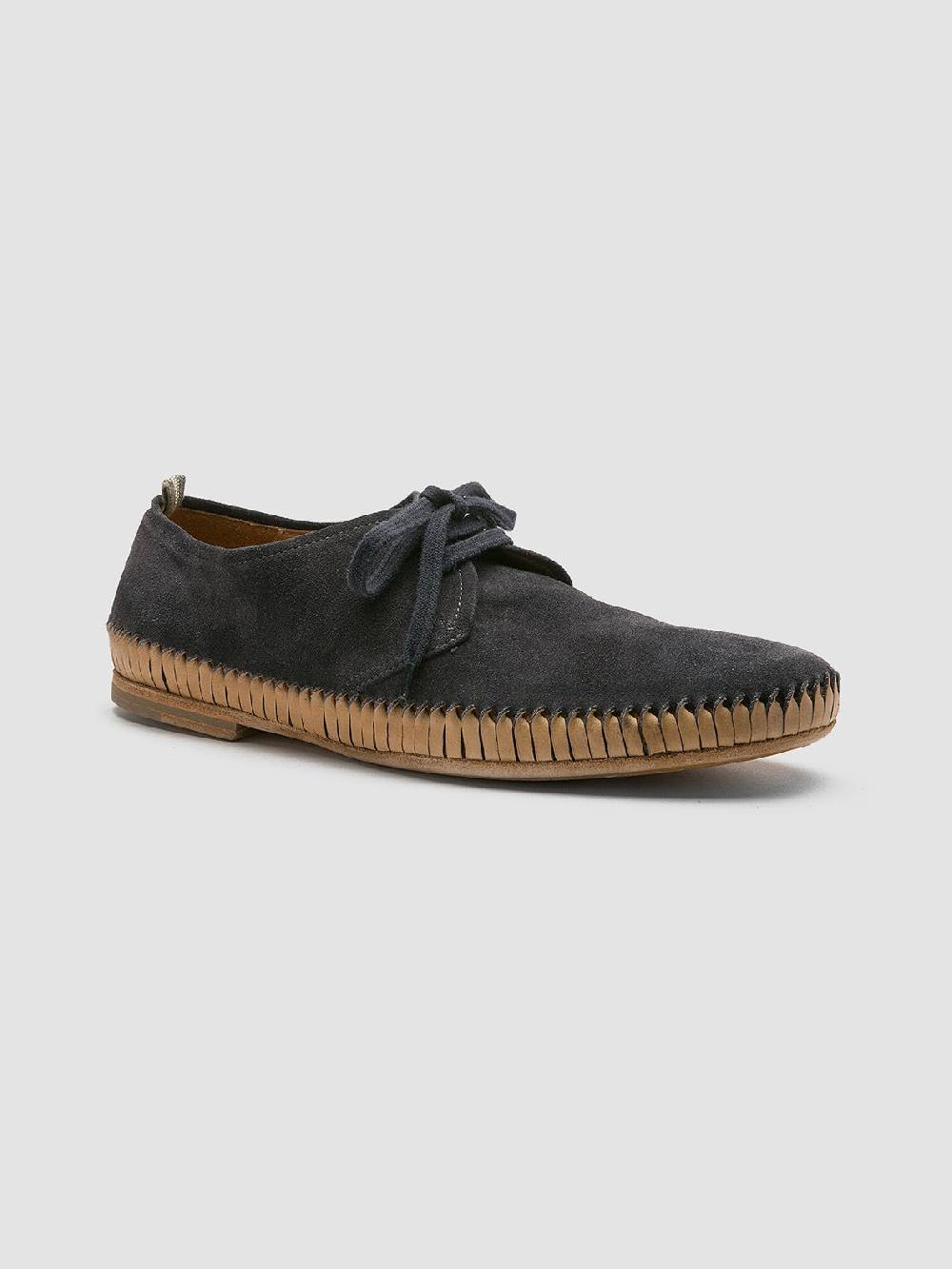 Officine Creative MAURICE 001 Blue Suede Derby Shoes Italy