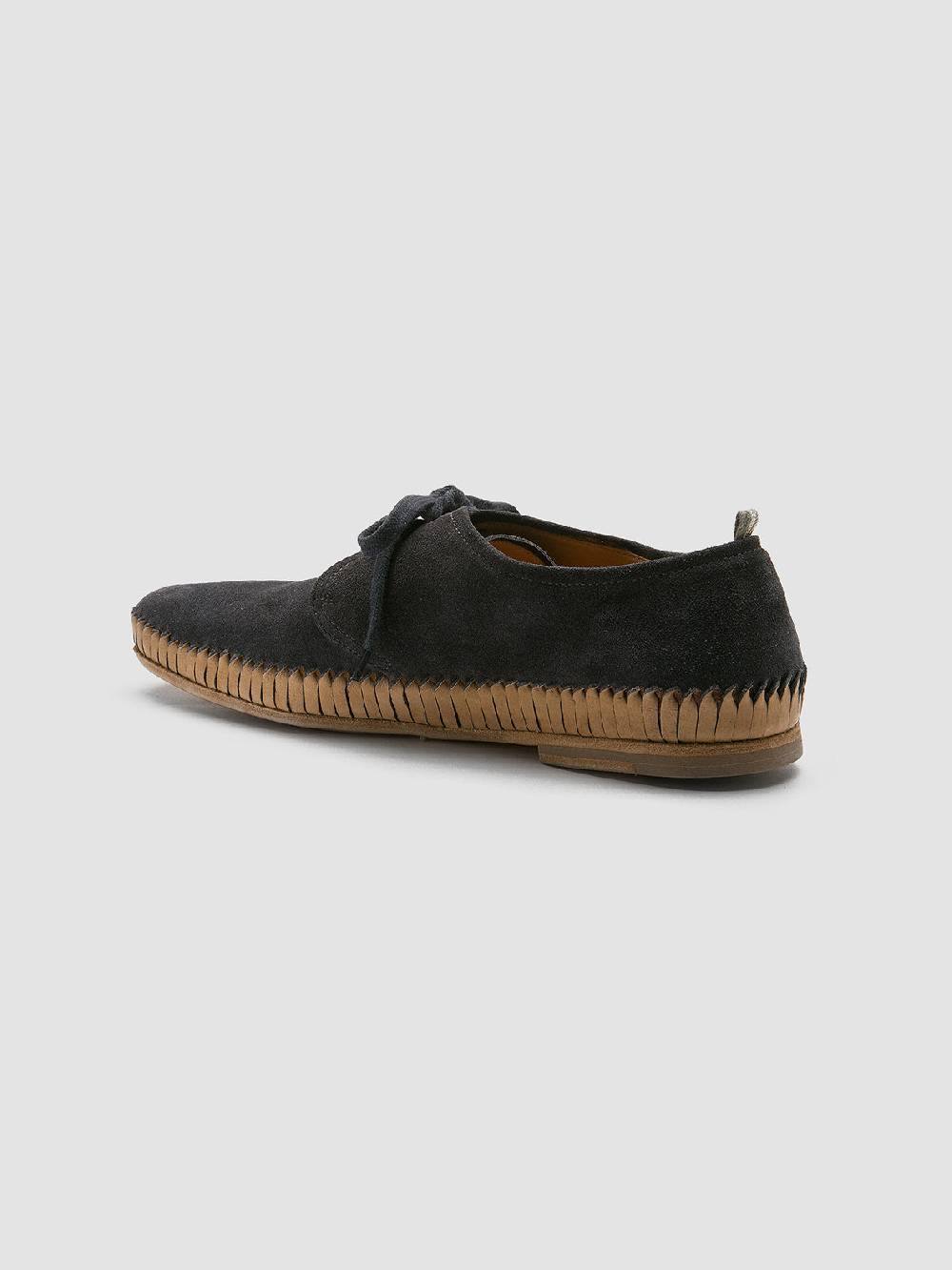 Officine Creative MAURICE 001 Blue Suede Derby Shoes Italy