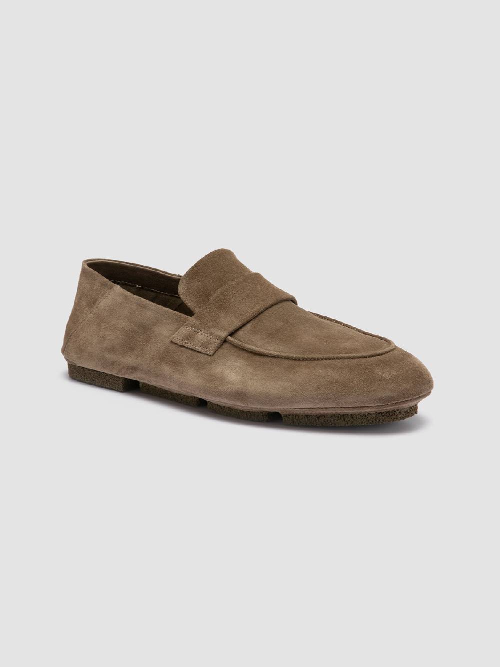 Officine Creative C-SIDE 001 Mocassini in Pelle Scamosciata Tortora Pezzi Unici