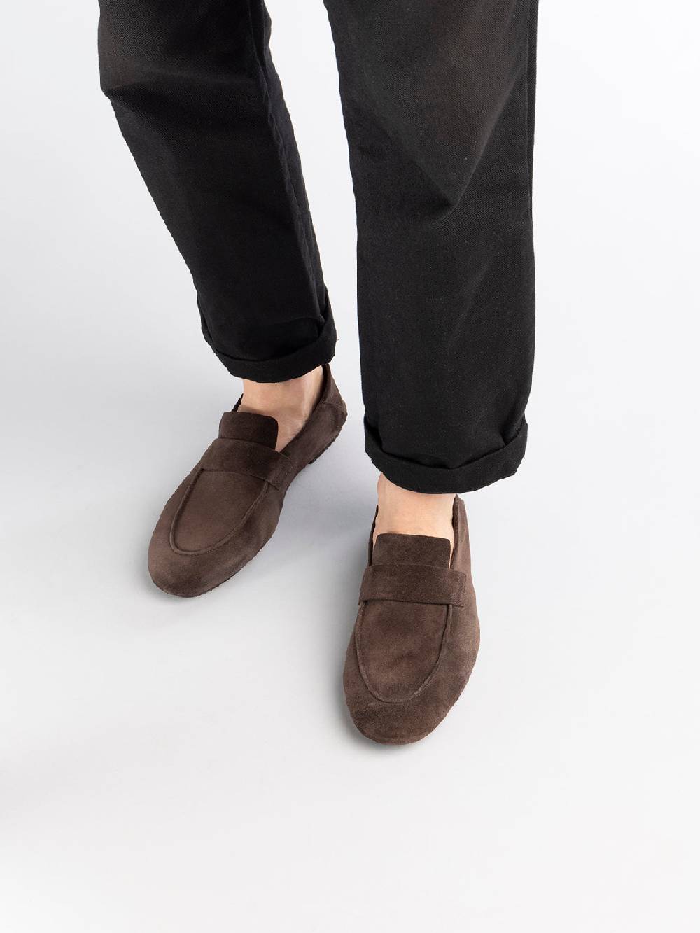 Officine Creative C-SIDE 001 Mocassini in Pelle Scamosciata Tortora Pezzi Unici