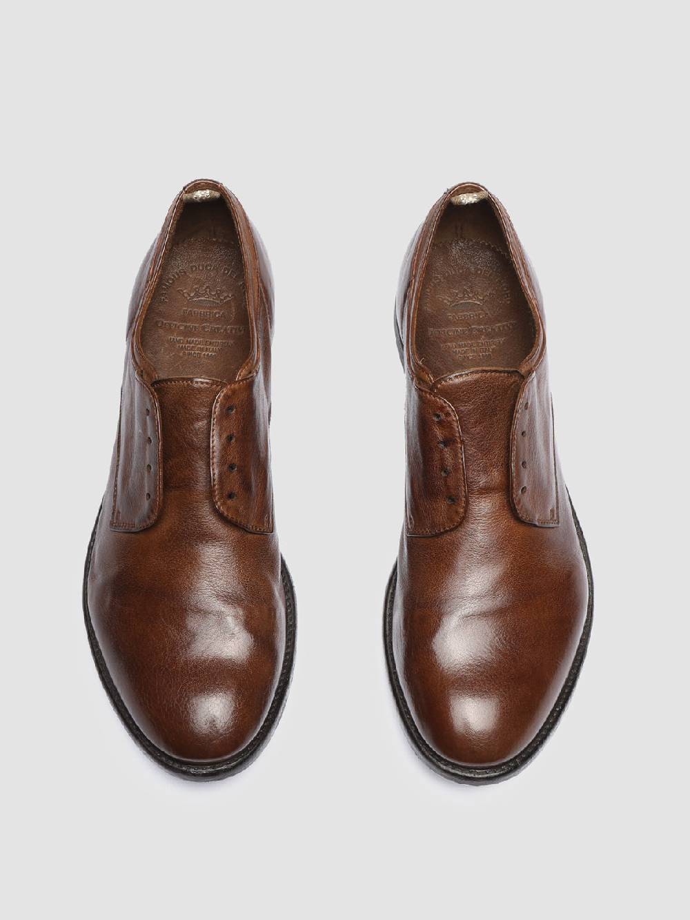 Officine Creative ARC 500 Derby in Pelle Marrone Negozi Online