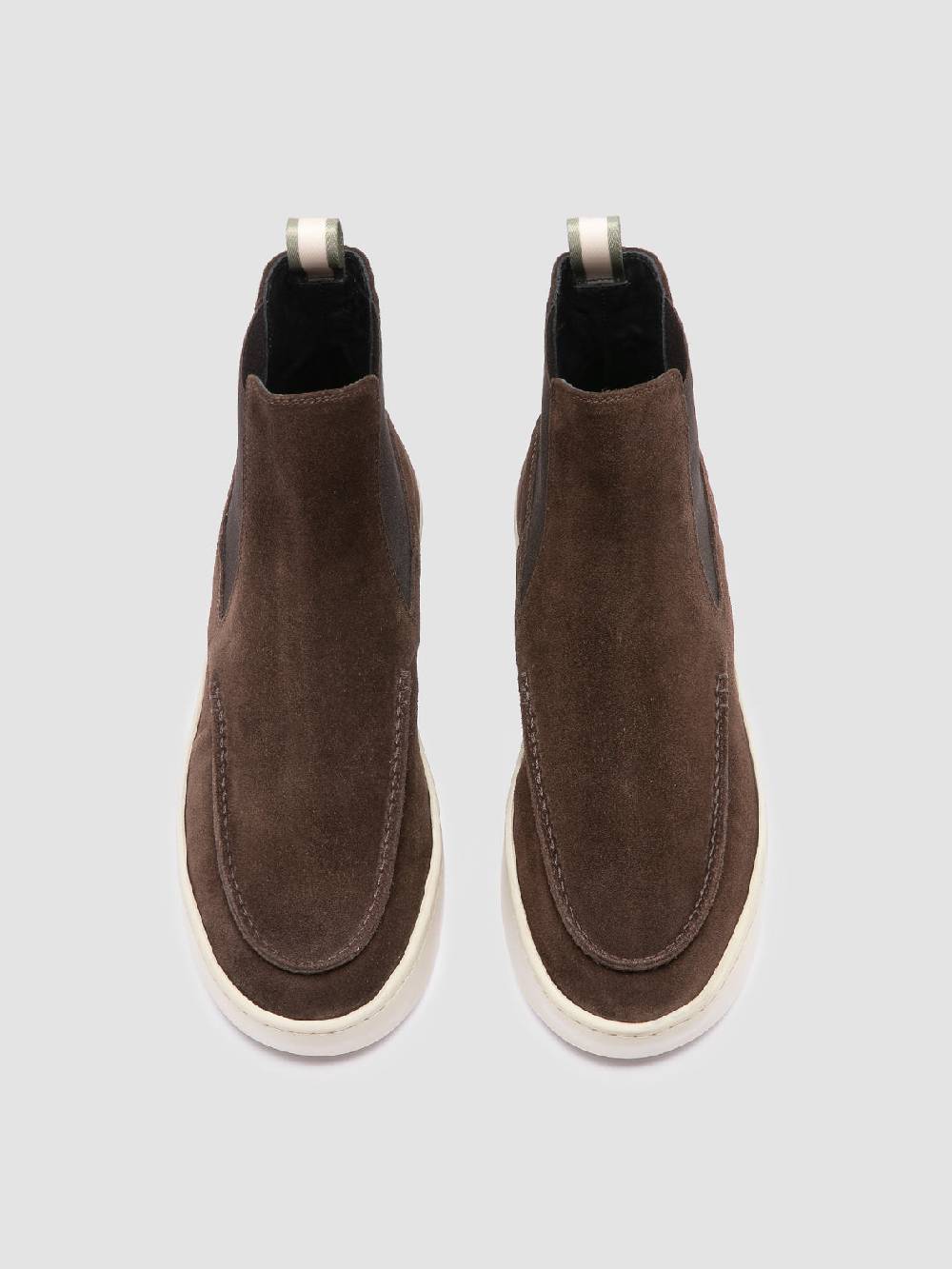 Officine Creative BUG 003 Stivaletti Chelsea in Pelle Scamosciata Marrone Shopping Online