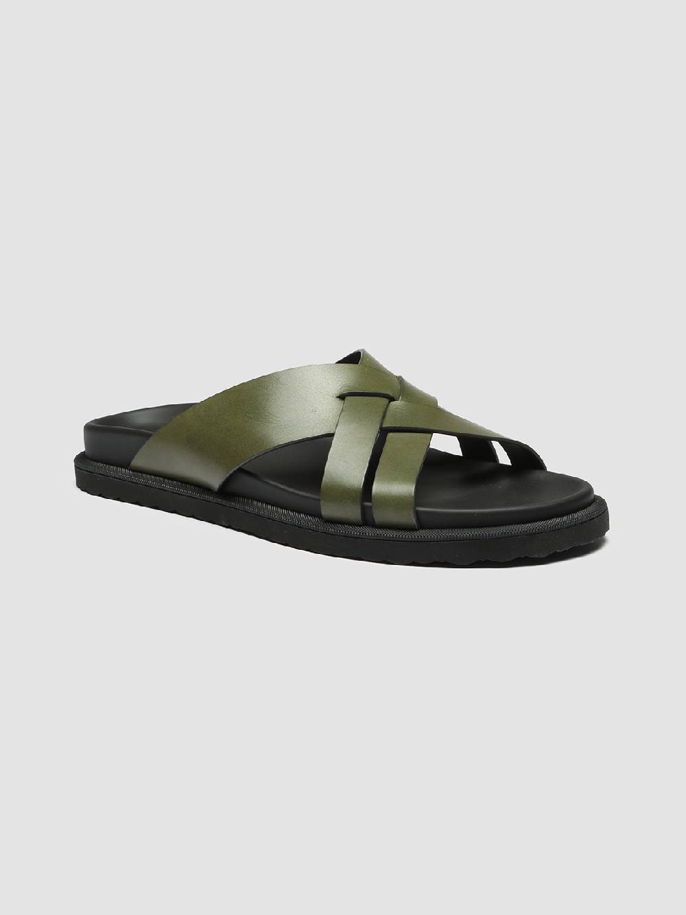 Officine Creative CHARRAT 003 Sandali in Pelle Verde Affare Del Giorno