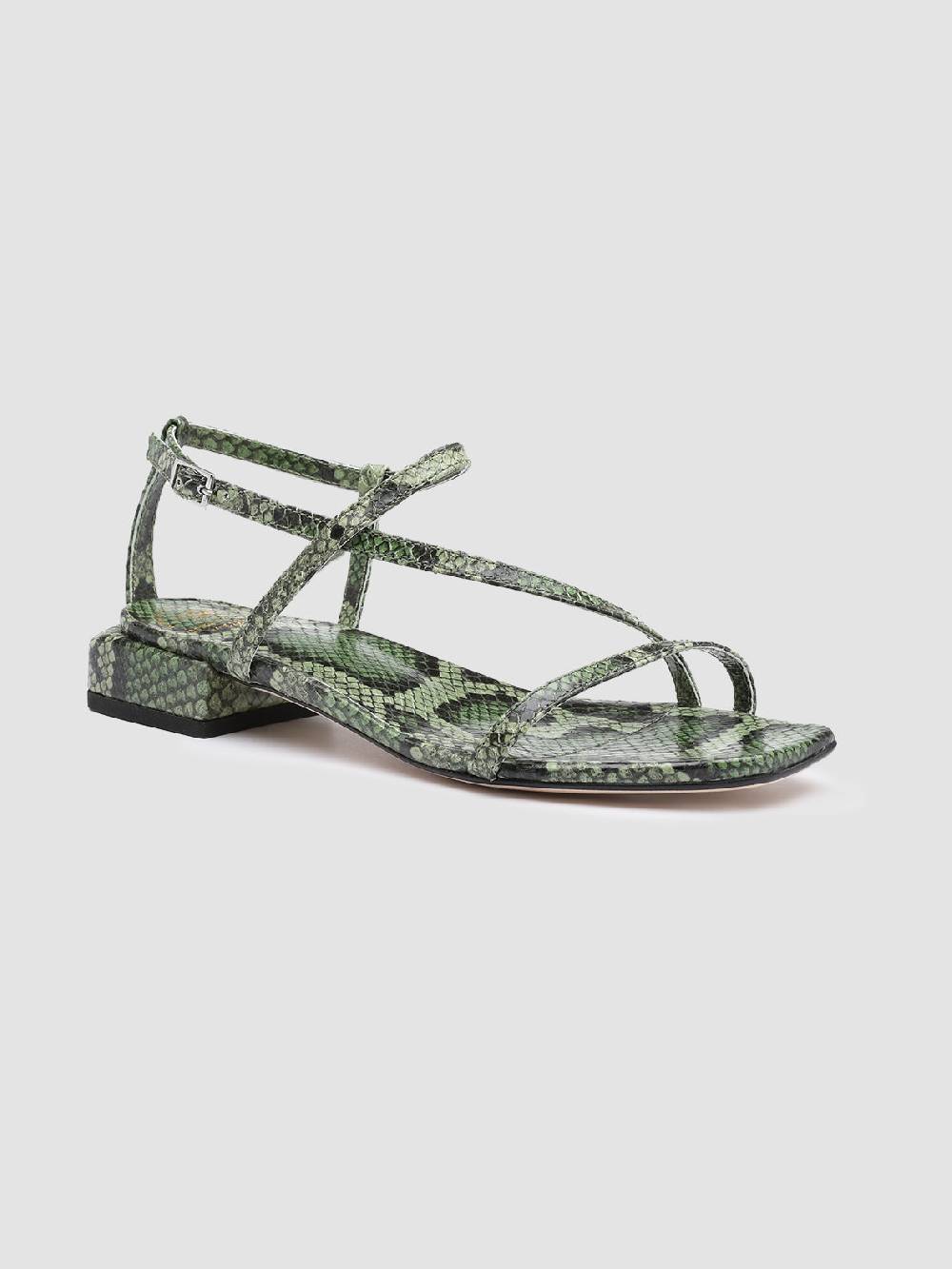 Officine Creative GILLIAN 004 Sandali in Pelle Verde Sconto