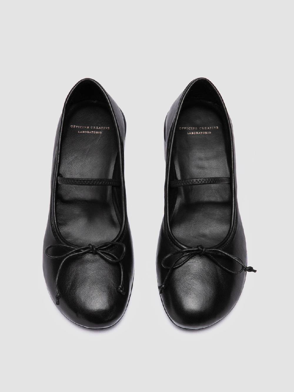 Officine Creative FLORE 001 Ballerine in Pelle Nera Outlet