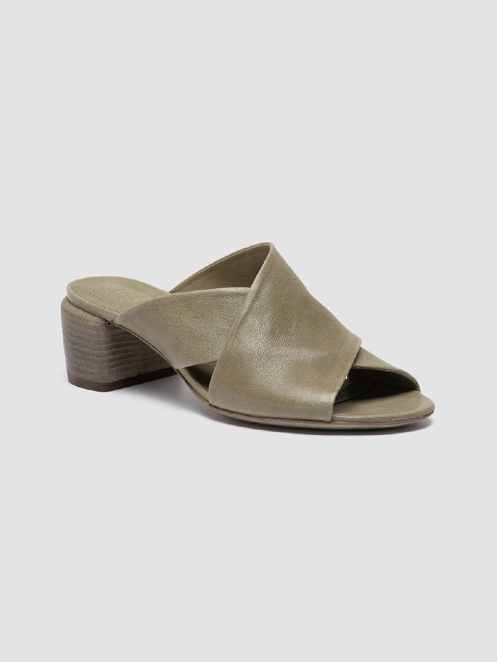 Officine Creative HADRY 007 Sandali Slide in Pelle Verde Vendita Calda