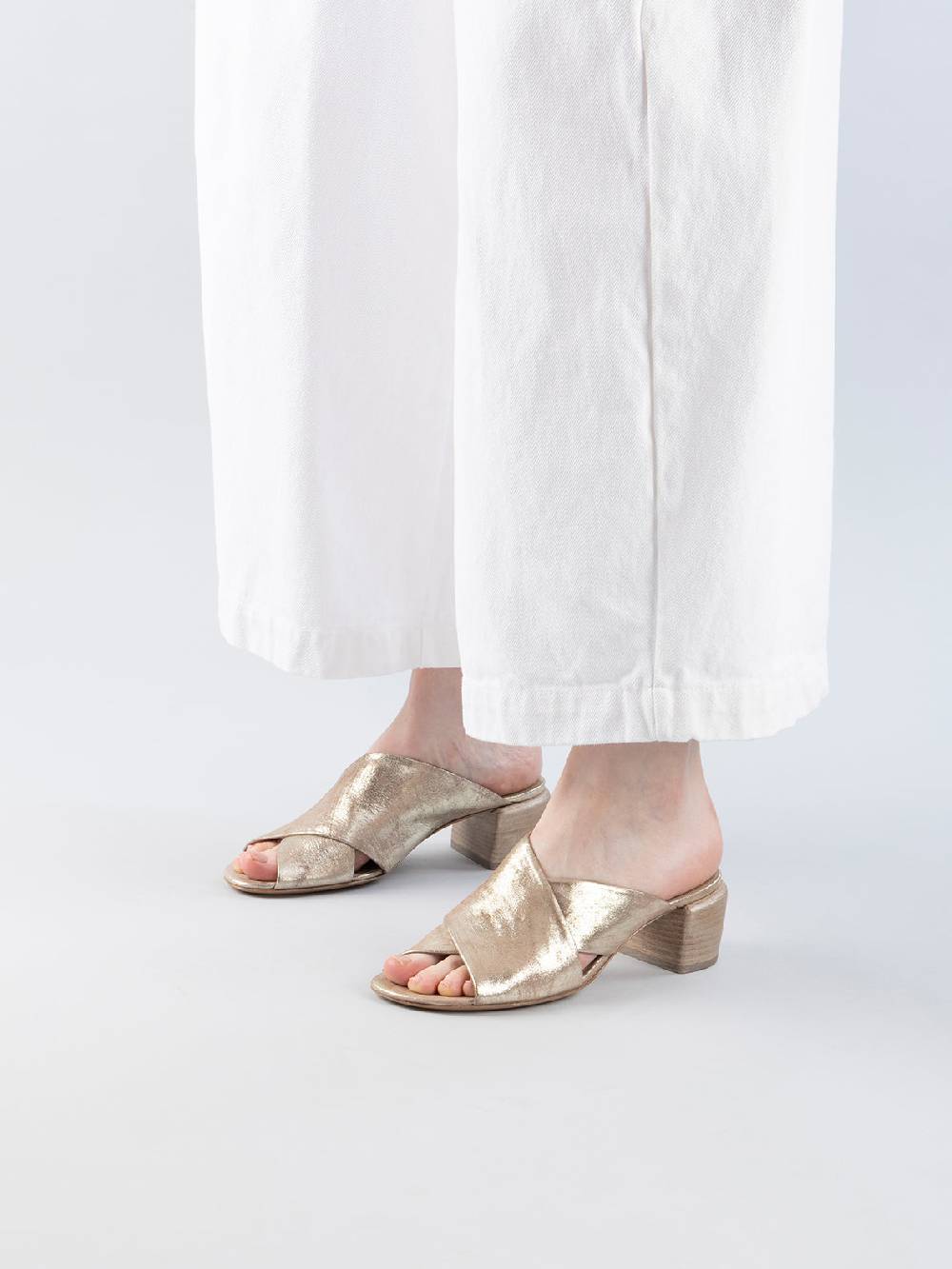 Officine Creative HADRY 007 Sandali Slide in Pelle Tortora Vendita Economica