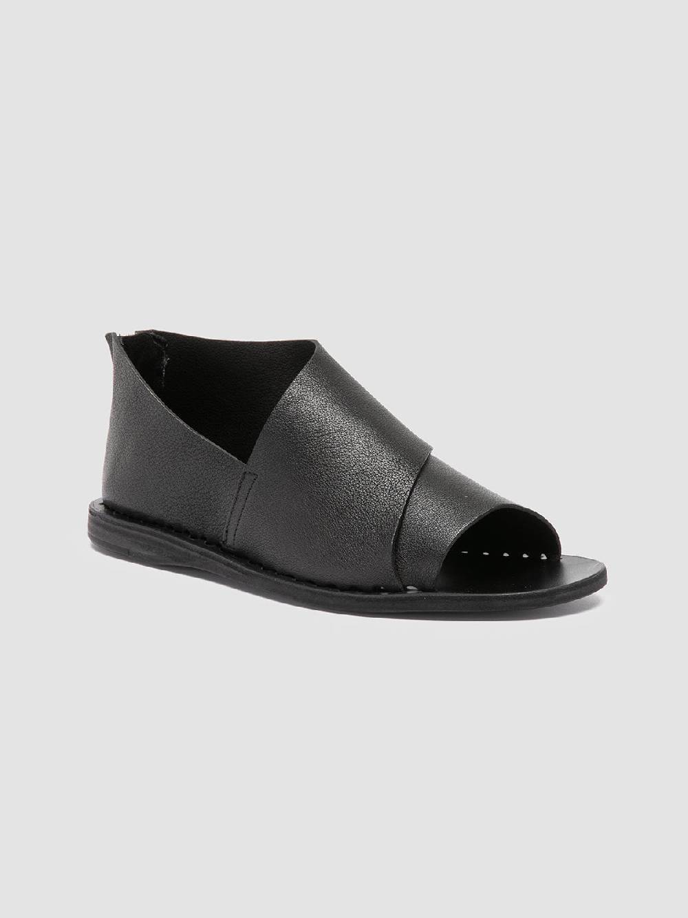 Officine Creative ITACA 046 Scarpe a Punta Aperta in Pelle Nera I Più Venduti