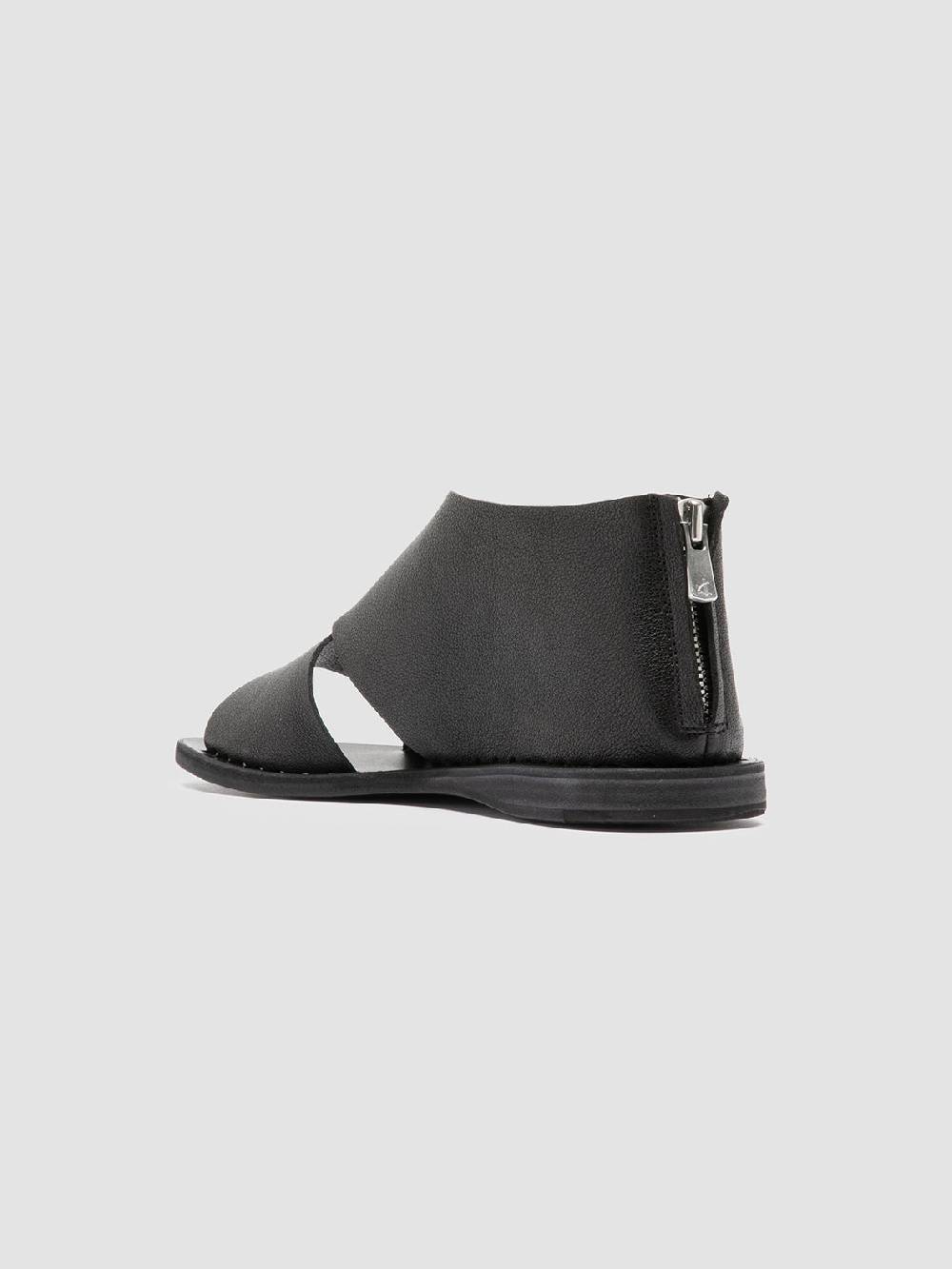 Officine Creative ITACA 046 Scarpe a Punta Aperta in Pelle Nera I Più Venduti
