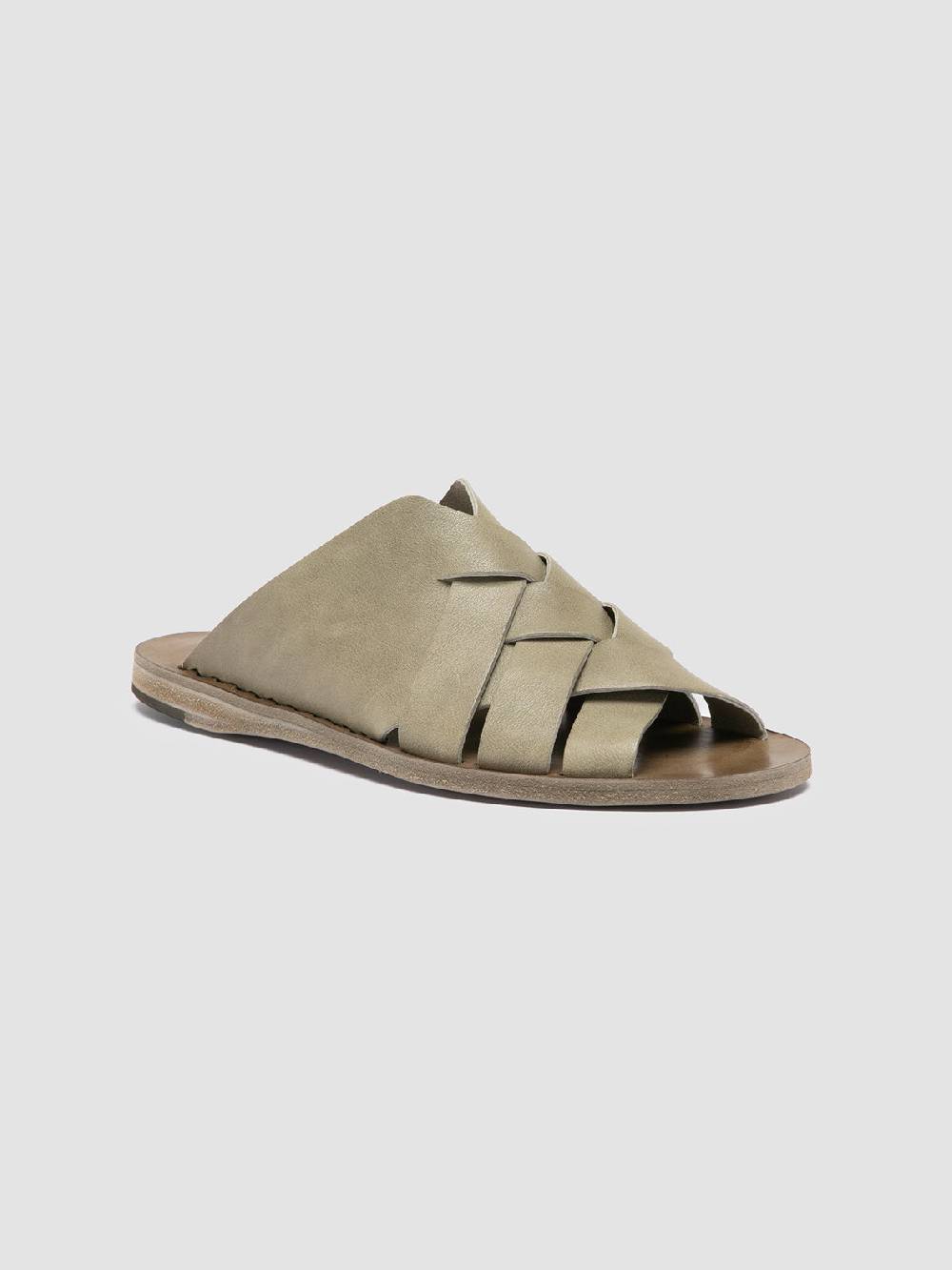 Officine Creative ITACA 049 Sandali Slide in Pelle Verde Italy