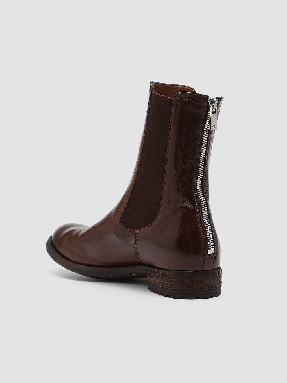 Officine Creative LEXIKON 073 Stivaletti Chelsea in Pelle Marrone Pezzi Unici