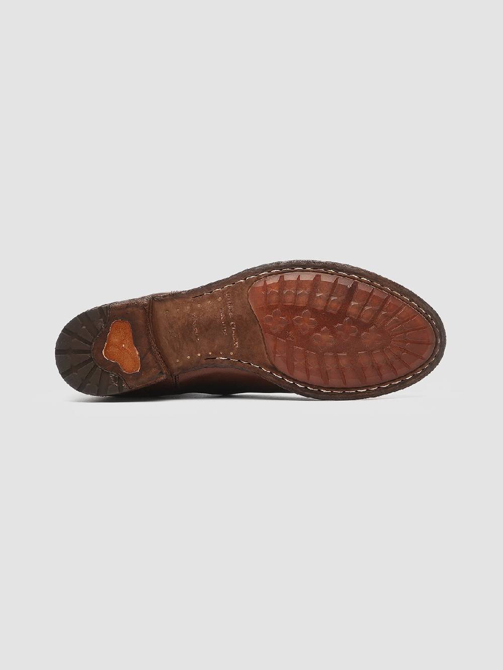 Officine Creative LEXIKON 073 Stivaletti Chelsea in Pelle Marrone Pezzi Unici