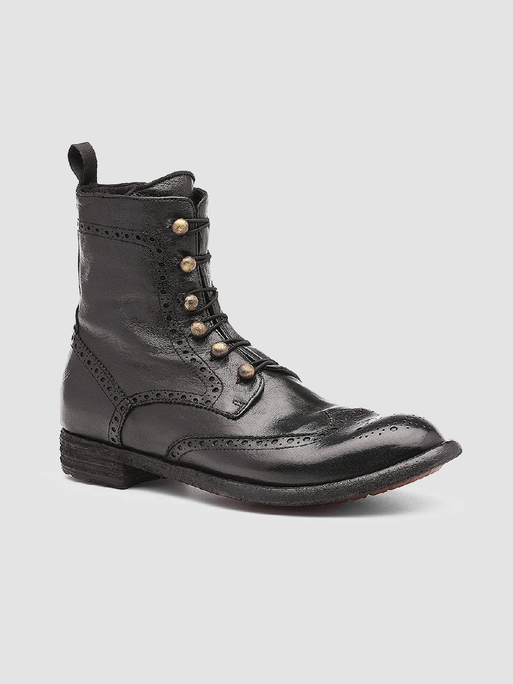 Officine Creative LEXIKON 131 Stivaletti in Pelle Nera Spedizione Gratuita