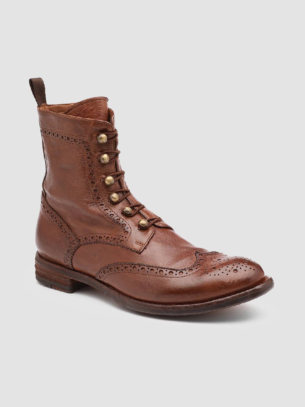Officine Creative LEXIKON 131 Stivaletti in Pelle Marrone Pezzi Unici