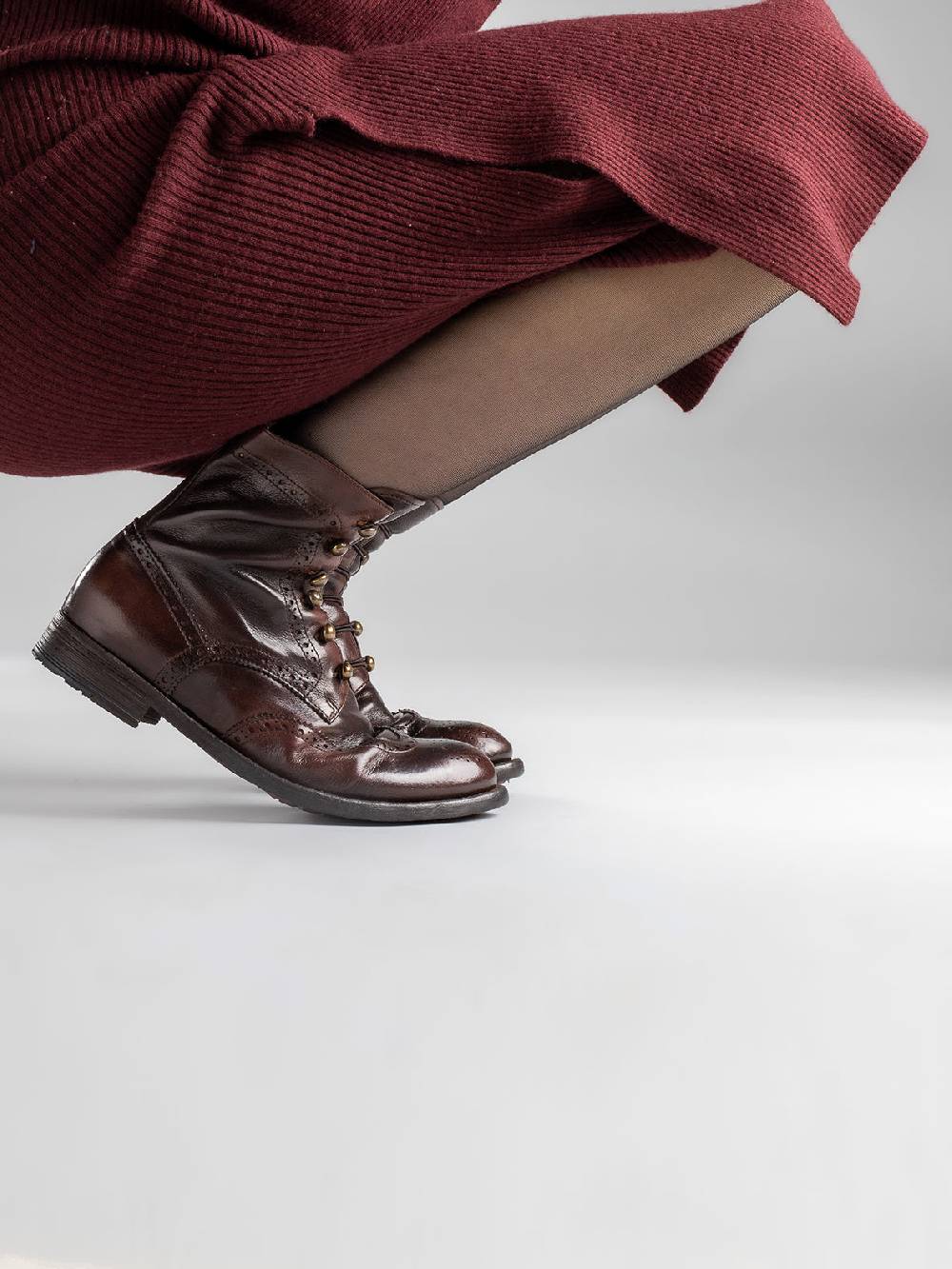 Officine Creative LEXIKON 131 Stivaletti in Pelle Marrone Soddisfazione Garantita