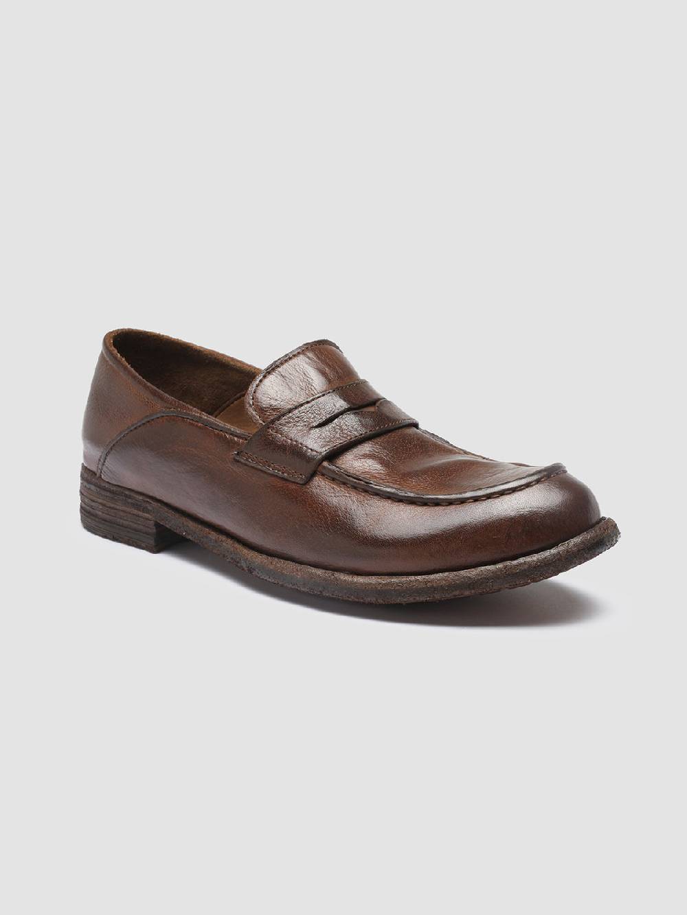 Officine Creative LEXIKON 140 Mocassini Penny Loafer in Pelle Marrone Negozi Online