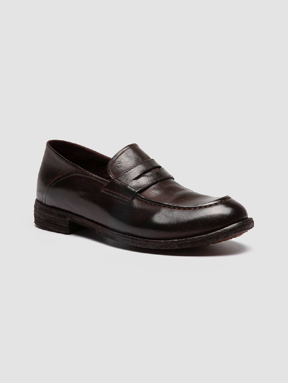 Officine Creative LEXIKON 140 Mocassini Penny Loafer in Pelle Marrone Acquista Ora