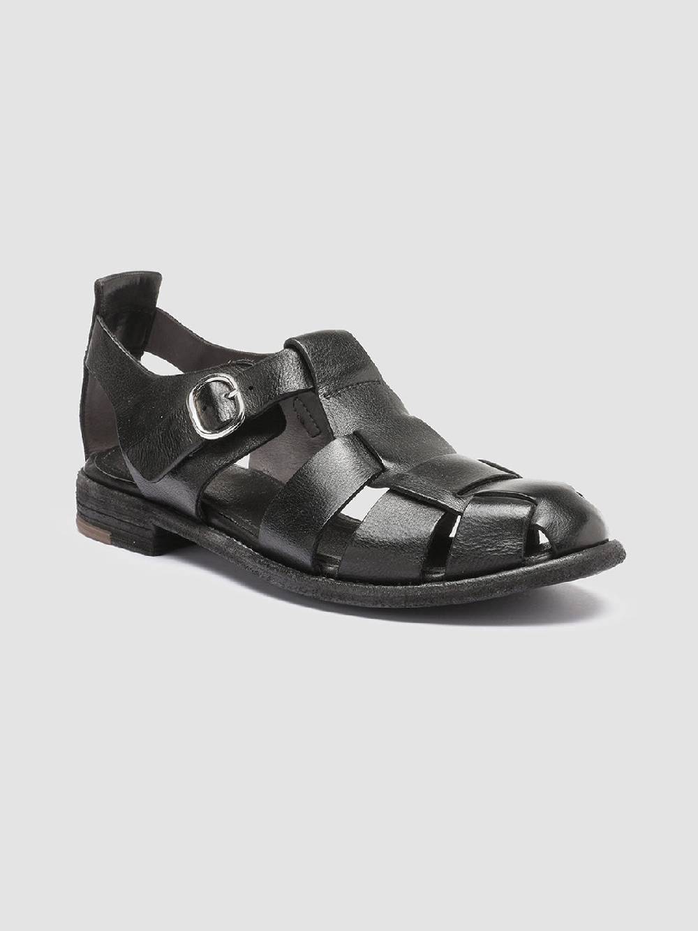 Officine Creative LEXIKON 536 Sandali in Pelle Nera Prezzo Ridotto