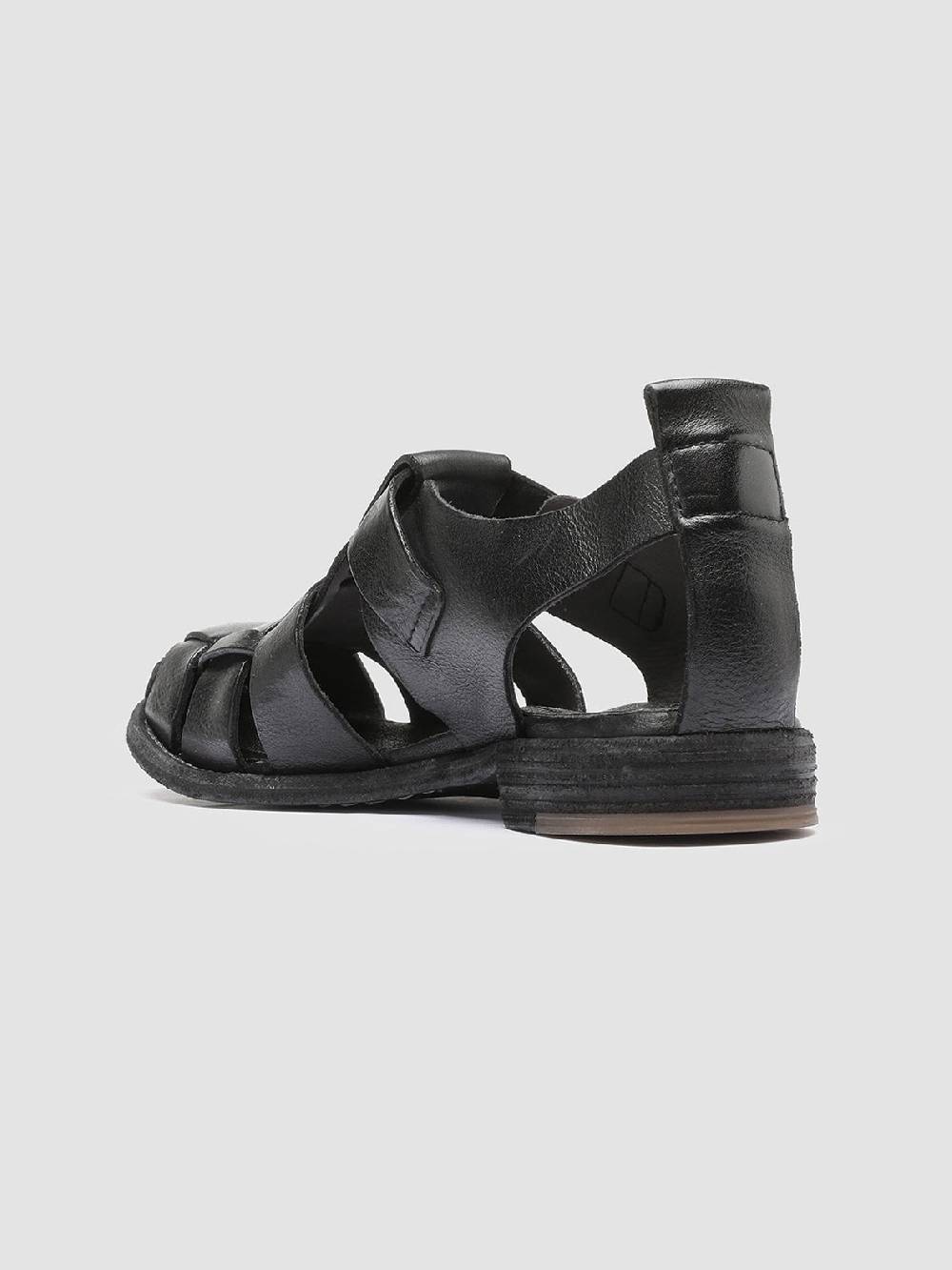 Officine Creative LEXIKON 536 Sandali in Pelle Nera Prezzo Ridotto