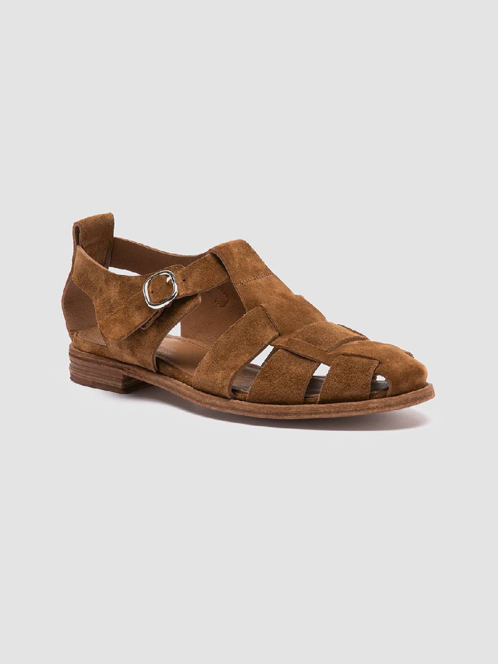Officine Creative LEXIKON 536 Sandali in Pelle Scamosciata Marrone Sottocosto