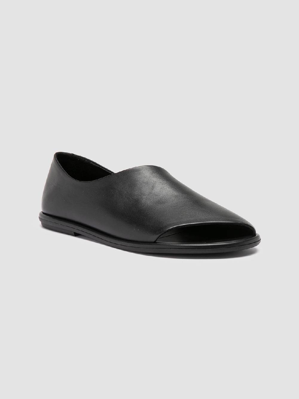 Officine Creative MIENNE 102 Scarpe Peep Toe in Pelle Nera Offerte