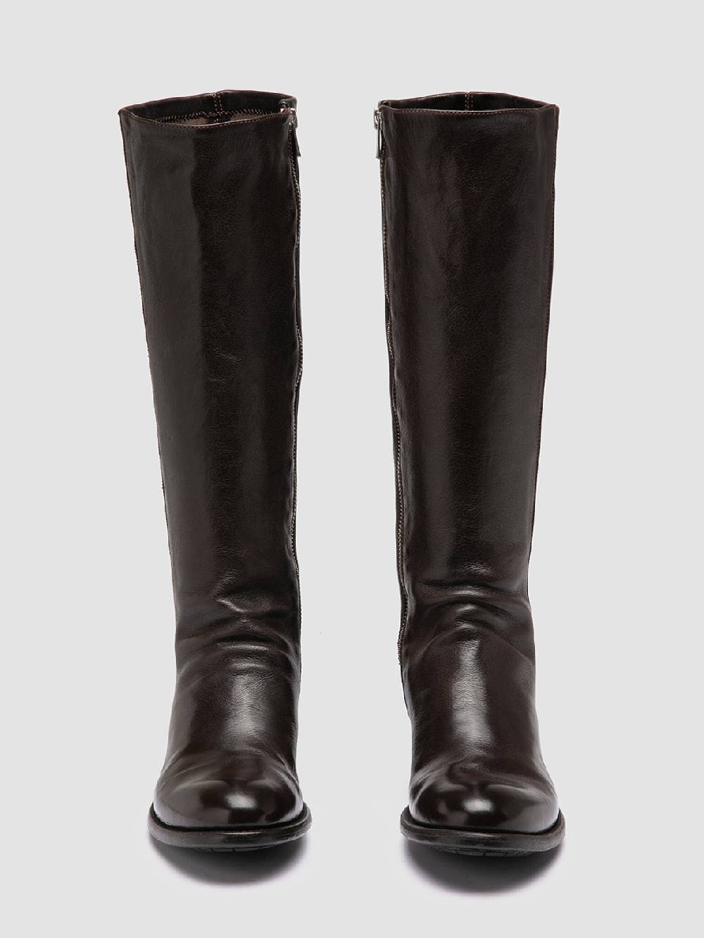 Officine Creative LIS 005 Stivali con Zip in Pelle Marrone In Saldo