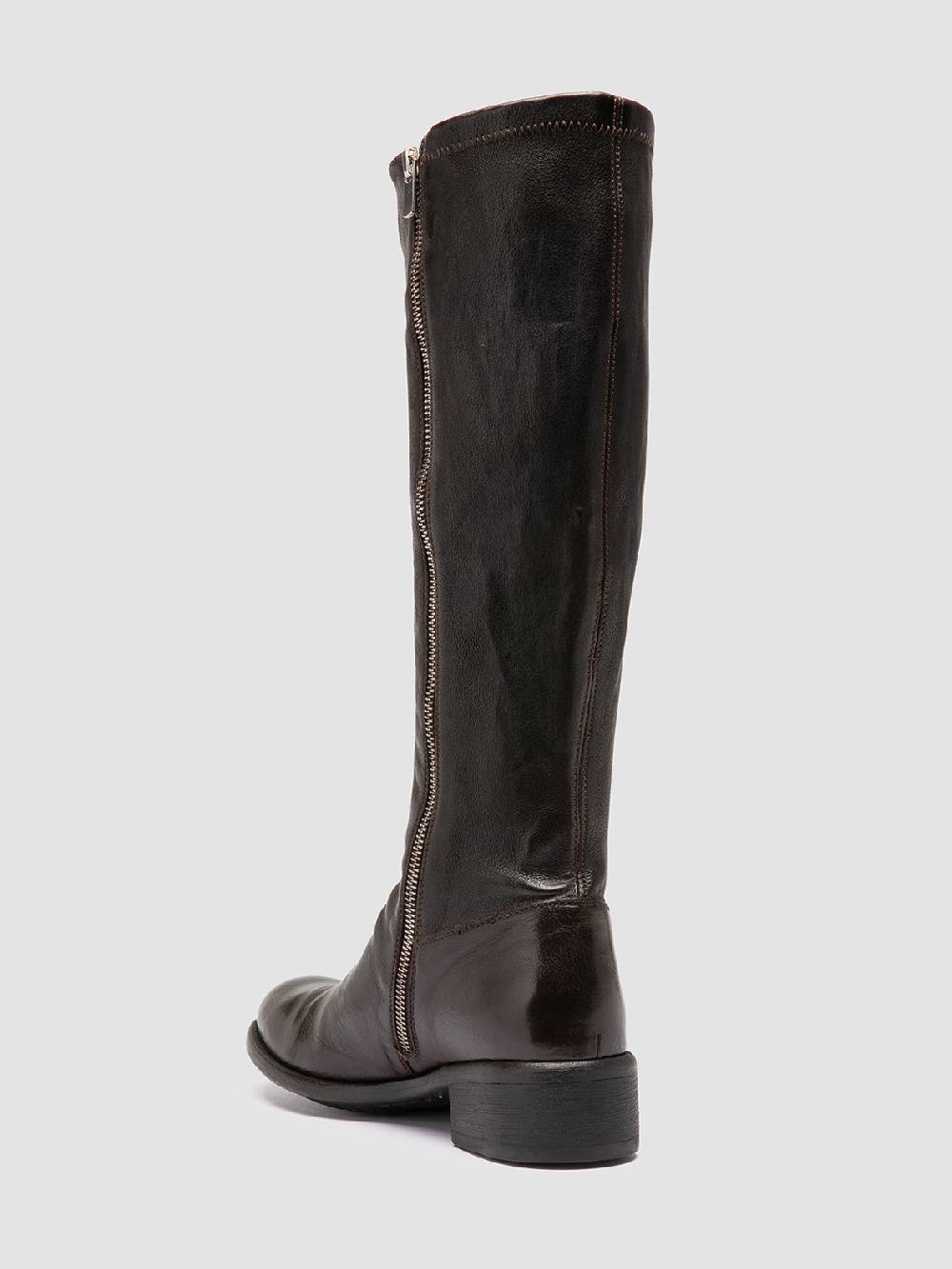 Officine Creative LIS 005 Stivali con Zip in Pelle Marrone In Saldo