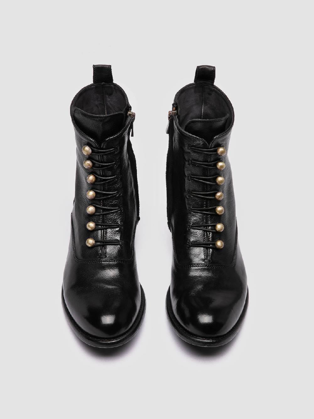 Officine Creative LIS 006 Stivali con Zip in Pelle Nera Vendita Economica